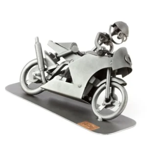 Nuts and bolts sculpture "Racing Motorbike"