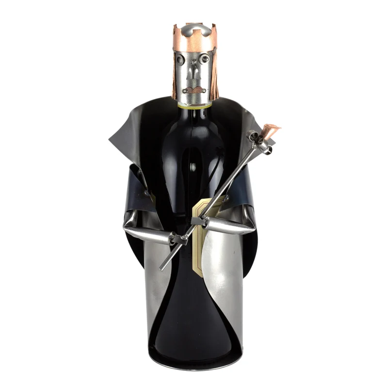 Nuts and bolts sculpture "Wine Bottle Holder Queen"