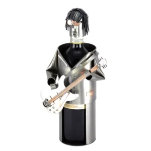 Nuts and bolts sculpture "Wine Bottle Holder John"